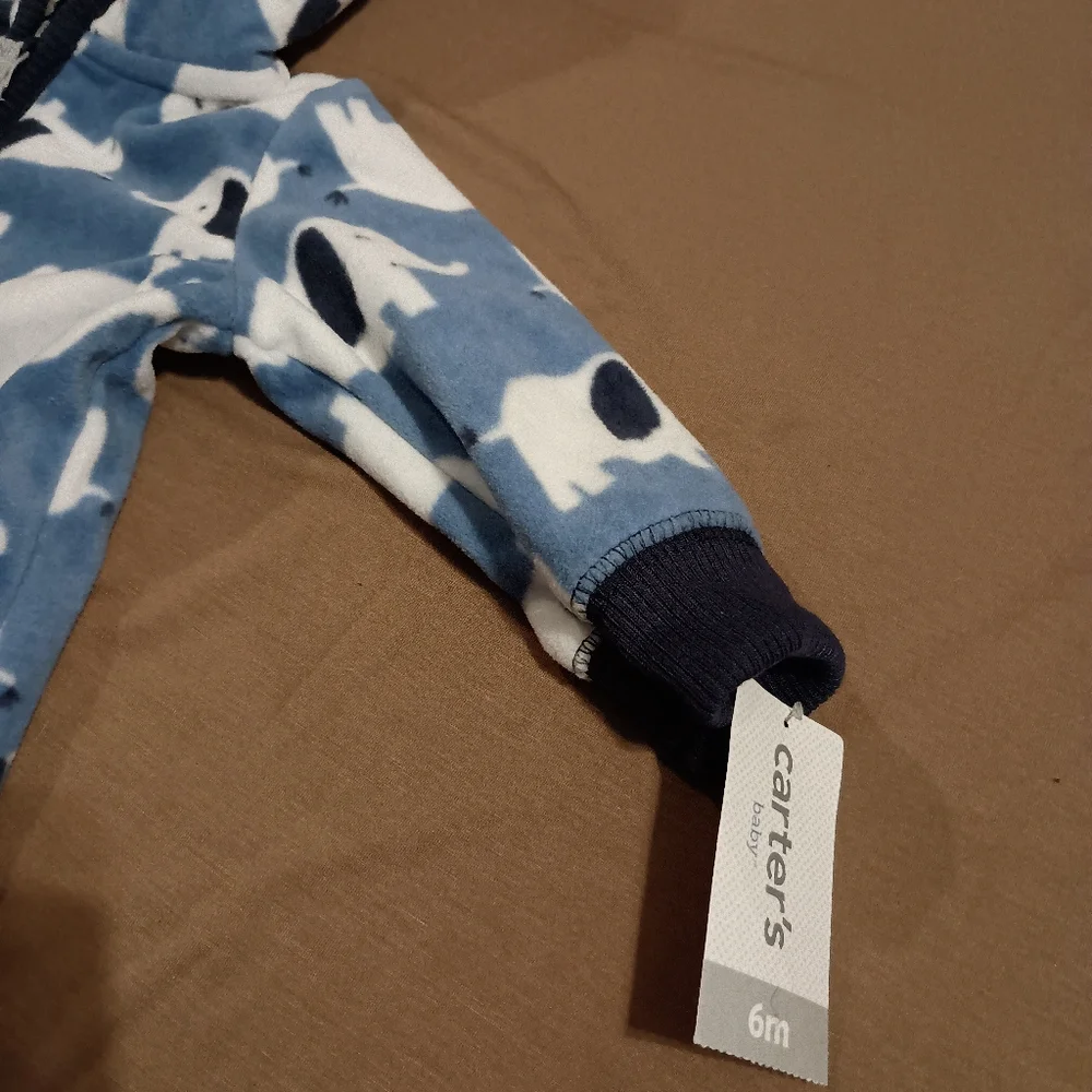 NWT Carter's Fleece Elephant Hooded Jumpsuit